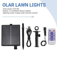 1200mAh Solar Panel Control Box Kits Lithium Battery Panel for 3.7V 24V LED1022