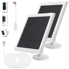 Panel solar IP65 para cámaras exteriores con cable largo, resistente al agua.