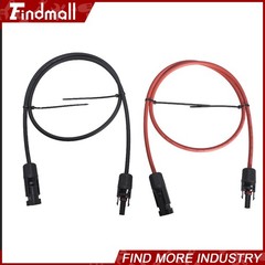 Findmall 1 Pair 3FT Black+Red Solar Panel Extension Cable Wire Connector 10 AWG