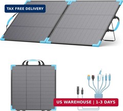 110W Bifacial Portable Solar Panel Suitcase, 23.5% High Efficiency ETFE Foldable