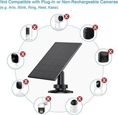 Solar Panel for Security Camera, 2 Pack 2W Solar Charger with Micro USB & USB-C