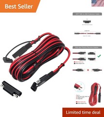Weatherproof 25FT SAE Extension Cable with Polarity Reverse Adapter for Easy Use