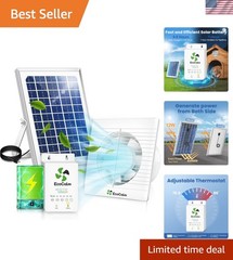 Eco-Friendly Solar Fan with Battery and Adjustable Thermostat for Chicken Coops