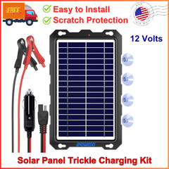 Upgraded 7.5W Solar Battery Trickle Charger Maintainer 12V Portable Waterproof
