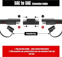 12FT 10AWG SAE Extension Cable,10 AWG Quick Disconnect Wire Harness
