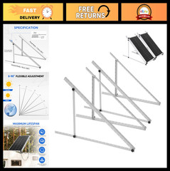 Adjustable Solar Panel Mounting Brackets Kit – 45 Inch, 0-90 Tilt, Windproof for