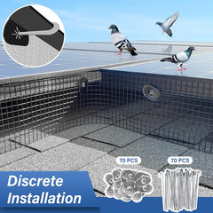 Solar Panel Bird Guard,6In X 100Ft Critter Guard Roll Kit for Roof Protection Ne