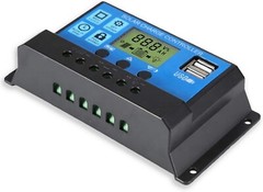 20A Solar Panel Battery Charge Controller Regulator 12V 24V LCD Auto Dual USB