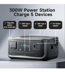 300W Portable Power Station Solar Generator Backup Battery Camping Emergency