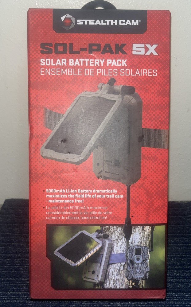 NEW Stealth CAM Durable Sol-Pak 5x Solar Battery Pack, 12V Solar Power Panel