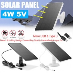 Solar Panel for Ring Spotlight Stick Up Camera Plus Security Cam Battery Charger