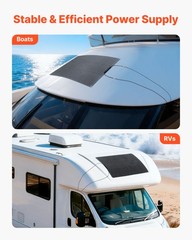 VEVOR Flexible Solar Panel 100W Bendable Monocrystalline Solar Off-Grid Charger