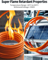 10Ft 10AWG Solar Panel Extension Cable 6Mm² One-Piece Solar Cable with Male and