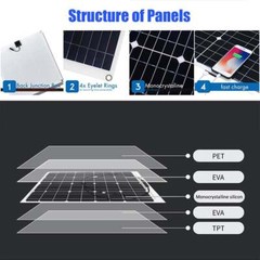 12V 200 Watts Solar Panel Kit100A Battery Charger with Controller Caravan Boat