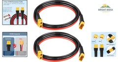 XT60 Connector Cable 10AWG, 2PCS Extension for Battery Packs and Generators