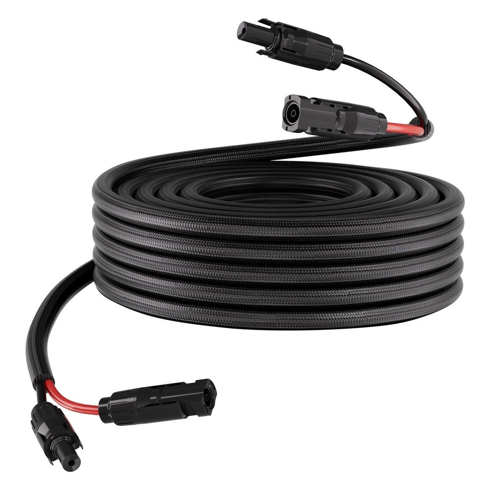 30ft 10 AWG Solar Wire, -40°F–194°F Rated, XLPE Jacket, MC4 Connectors