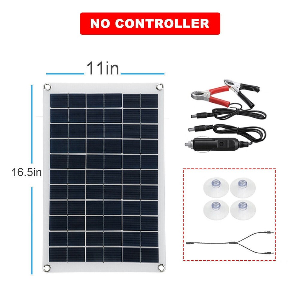 20W Solar Panel Kit for Boat Motorhome Caravan 10-100A Solar Charge Controller