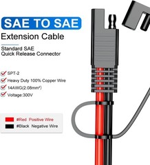 Easy-Install SAE Extension Cable 12AWG – Reliable Power for Cars & Solar Devices