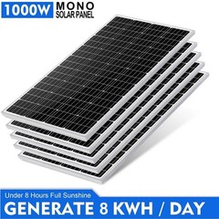 1000W Solar Panel Mono for Rooftop Residential Commercial House Off Grid 5×200W