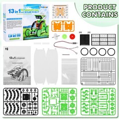 Bottleboom 13-in-1 Solar Power Robots Toys for Boys Age 8-12