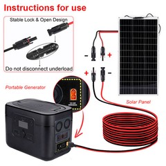 10 Ft XT60 Female to Solar Connector Extension Cable Wire for Solar Generator