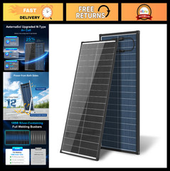 100W Bifacial Solar Panel, 12V High-Efficiency Monocrystalline, IP68 Waterproof