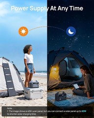 Portable Power Station 300W, 192Wh Lifepo4 Battery Solar Generator with Solar Pa