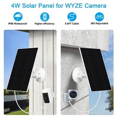FUTUREZEN 4W Solar Panel for WYZE Cameras USB-C Micro USB Solar Charger Compatib