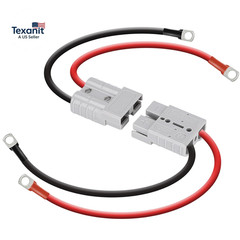 2 Pack 50A Battery Quick Connector, 7AWG 600V 0.98Ft Battery Cables with M8 Term