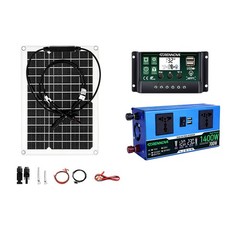 Grennova 1400W Solar System 50W Panel 12/24V To 110/220V Inverter 60A Controller