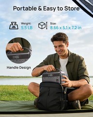 Portable Power Station 300W, 192Wh LiFePO4 Battery Solar Generator with Carry Ba