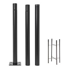 10ft Black Galvanized Steel Outdoor Parking Lot Lighting Post With Ground Cage