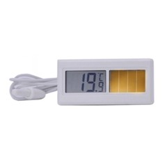 Solar Powered Temperature Monitor with Clear LCD Display and Long Cable