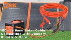 MC4 Solar Cable 14AWG 6.6FT with DC 8mm Adapter for Portable Power Stations & So