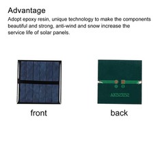 5Pack Mini Solar Panel Cell 3V 125mA 0.375W 52mm x 52mm for DIY Project