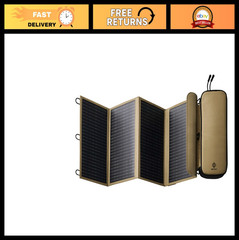 28W Portable Solar Charger, USB-C & USB-A, Foldable Camping Panel, Water-Repelle