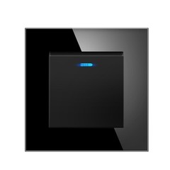 Contemporary Design Rocker Switch Tempered Glass Material European Standard