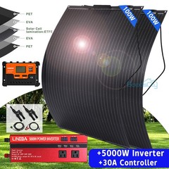 5000W Watt Power Inverter 200W Solar Panel 12V High Efficiency 98BB Home RV