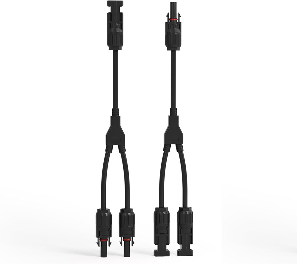 Renogy Solar Connectors Parallel Y Upgrade-1 Pair Y Branch, Black