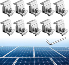 Solar Panel Mounting Brackets 30-50Mm Adjustable, 10Pcs Aluminum Solar Panel End