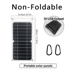20W 5V Portable Solar Panel Power Bank USB Cell Phone Charger Camping Outdoor