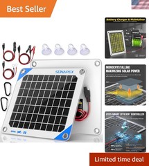 Portable 12V Solar Trickle Charger with Smart Charging & Safety Features