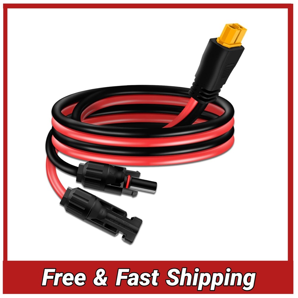 10AWG Solar Panel Cable MC4 to XT60 Adapter for EcoFlow Anker SOLIX RV