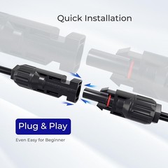 Renogy Solar Connectors Parallel Y Upgrade-1 Pair Y Branch, Black