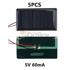 5Pcs 1.5/2/3/5V Solar Panel Polysilicon Module DIY Solar Panel w/Wire 60-150mA