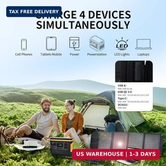 60W Portable Solar Panel,60 Watt Foldable Solar Panels Chargers with QC3.0 USB-A