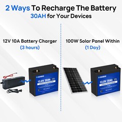 12V 30Ah LiFePO4 Lithium Battery BMS Deep Cycles Fish Finder Trolling Motor Boat