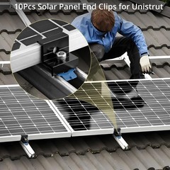 10pcs Solar Panel End Clamp for Standard Unistrut, Aluminum 30mm/35mm Solar P…