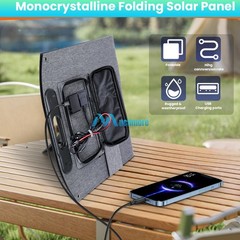 100W 200W Foldable Solar Panel Kickstand for Sunshed RV Camping Off-Grid Rooftop