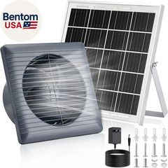 Solar Powered Exhaust Fan, 25W Solar Panel+8″ High Speed Solar Powered Fans, Sol